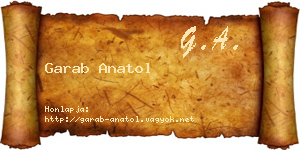 Garab Anatol névjegykártya
